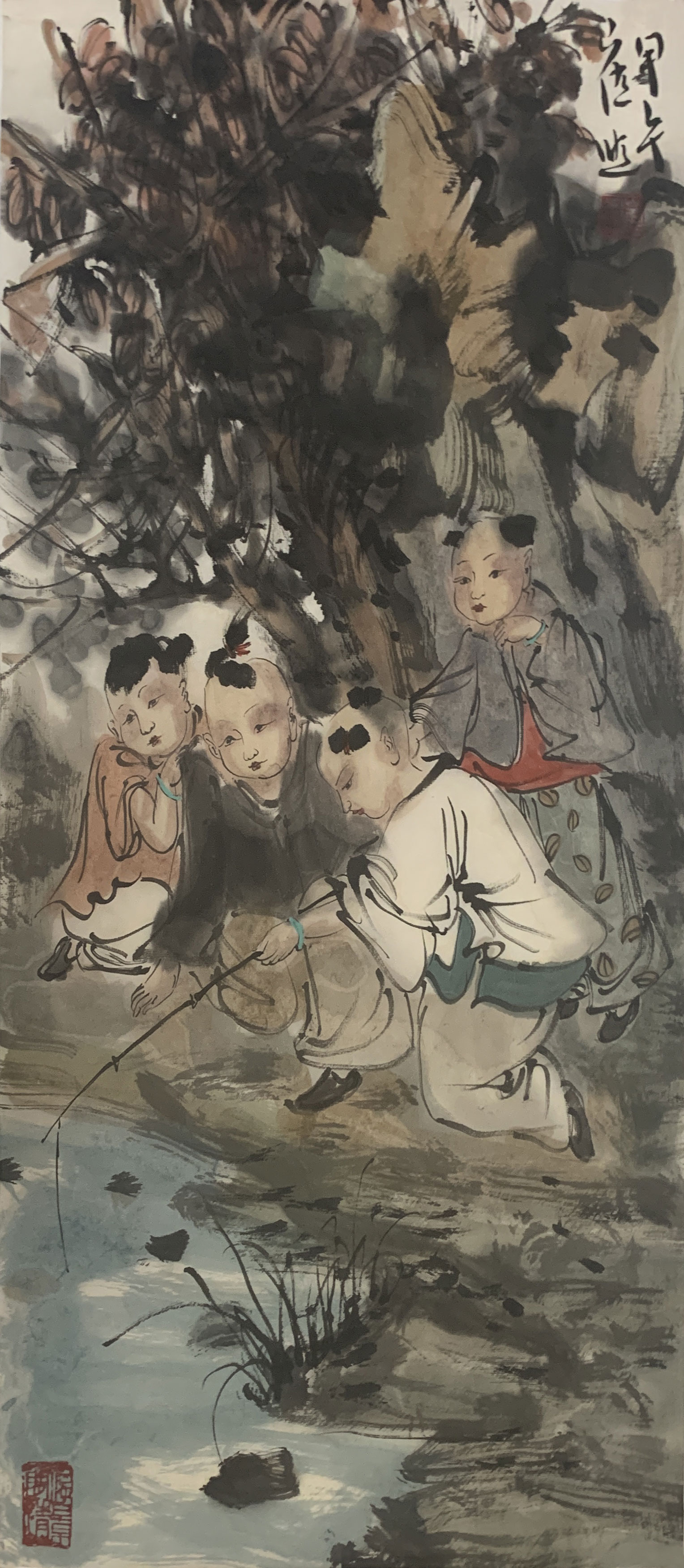 崔进-童子图