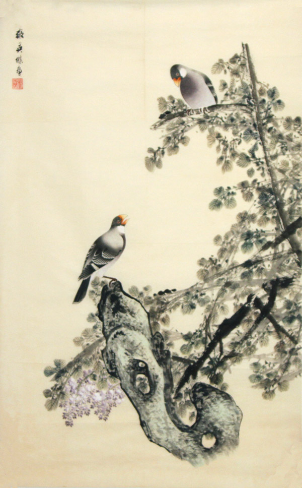 张英杰国画作品,尺寸为90x55.5