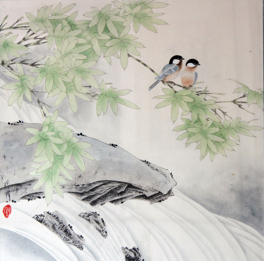 徐美琴国画作品,尺寸为70x69
