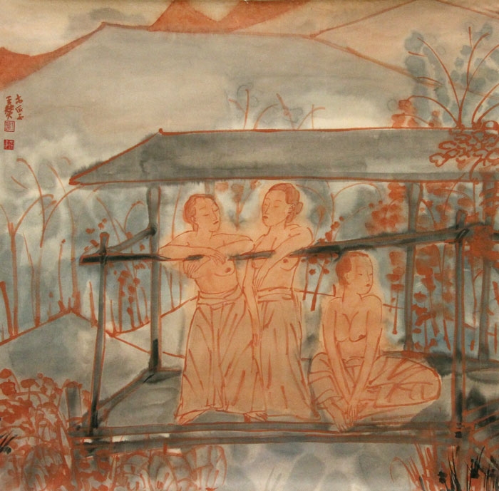 王赞国画作品,尺寸为69.5*69.5