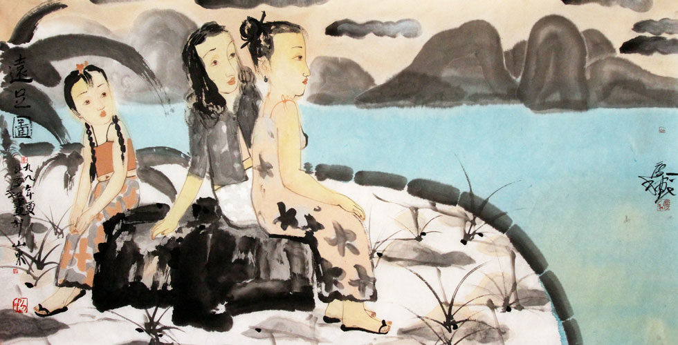 刘庆和国画作品,尺寸为137.5*69.5