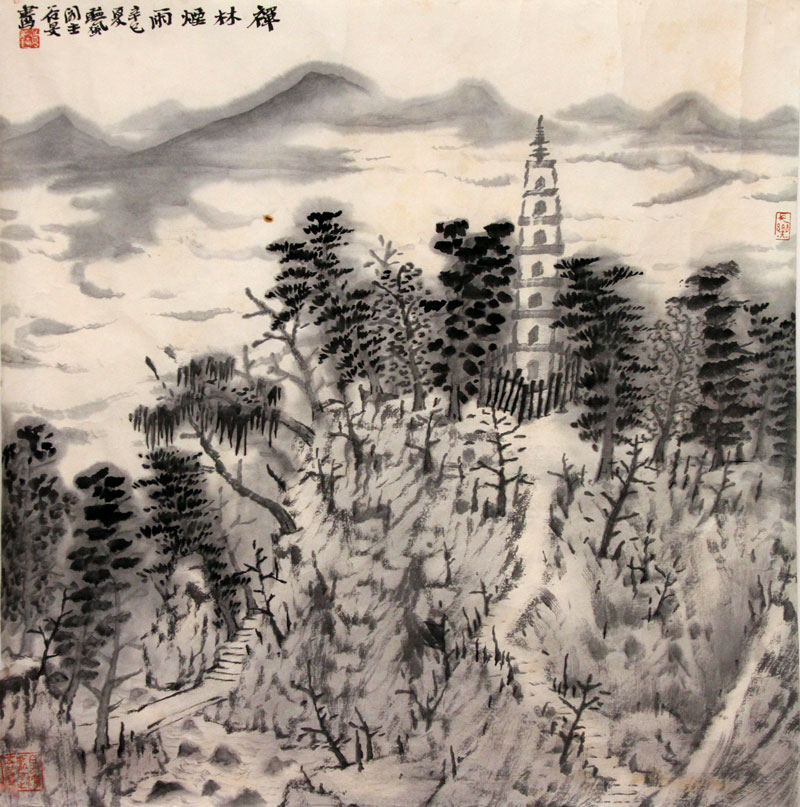 张谷旻国画作品,尺寸为68.5*67.5