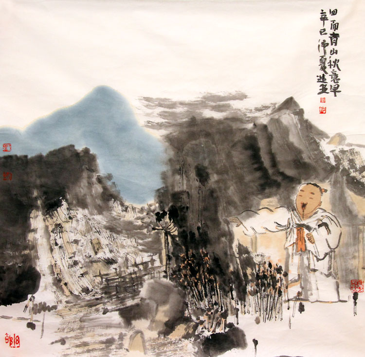 刘进安国画作品,尺寸为69.5*69