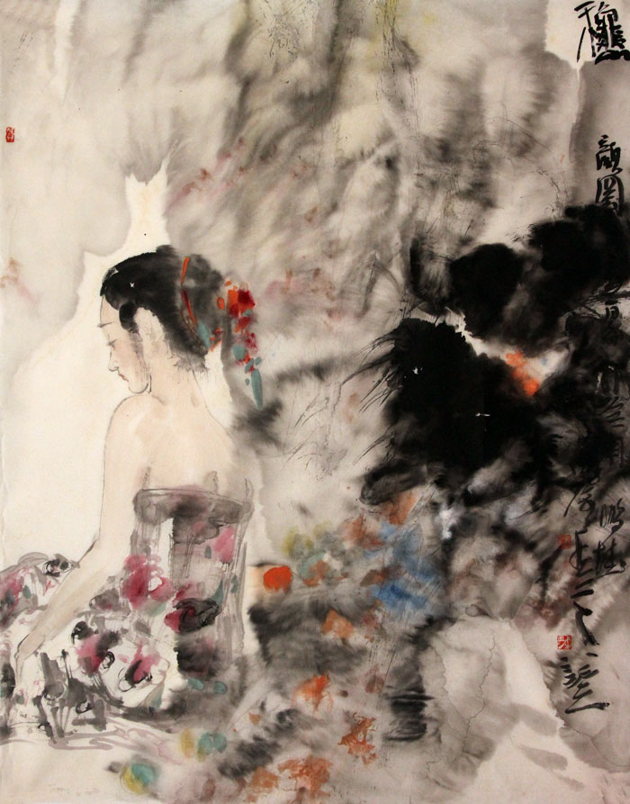 富中奇国画作品,尺寸为88*70