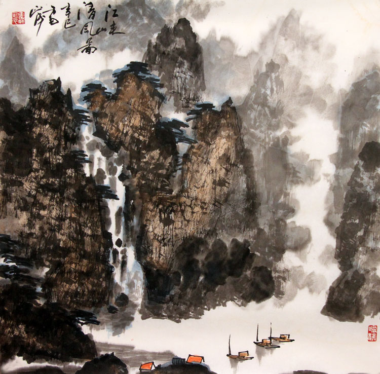 雷振民国画作品,尺寸为68.5*68.5