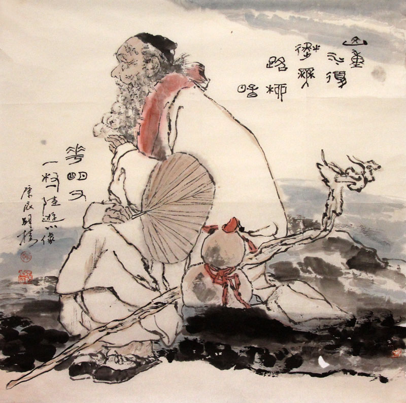 韩国榛国画作品,尺寸为70*68.5