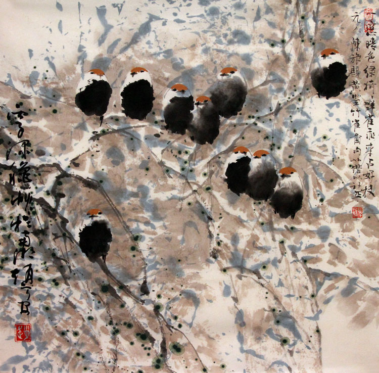 赵宁安国画作品,尺寸为68*68