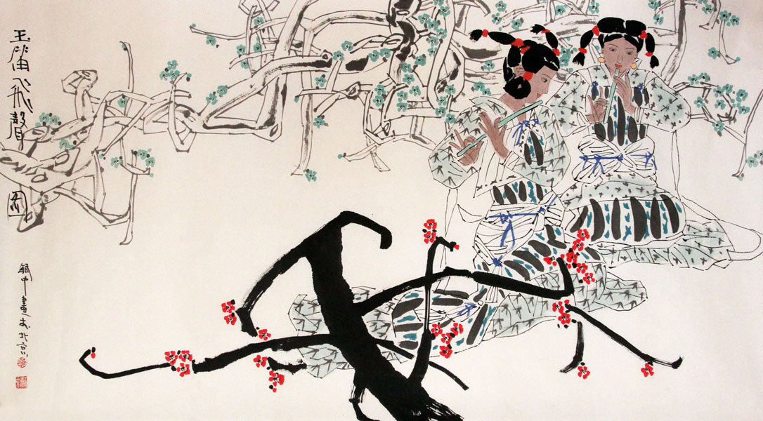 叶毓中国画作品,尺寸为148.5*81.5