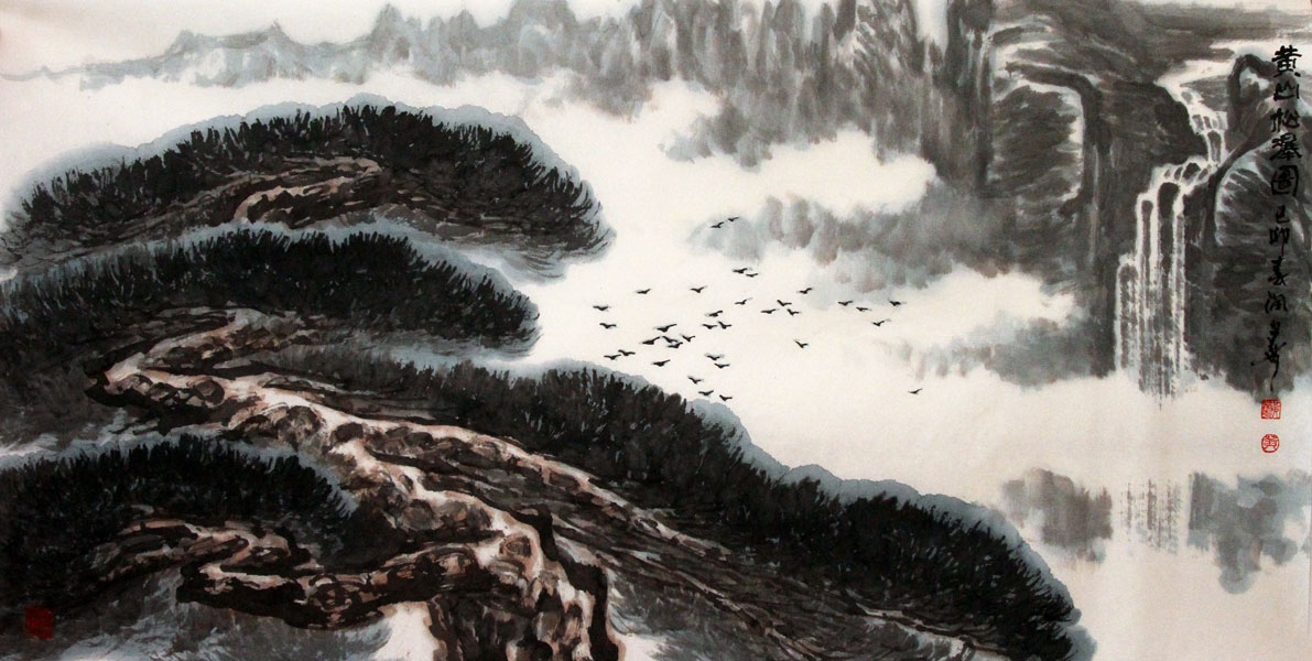 黄润华国画作品,尺寸为137.5*68.5