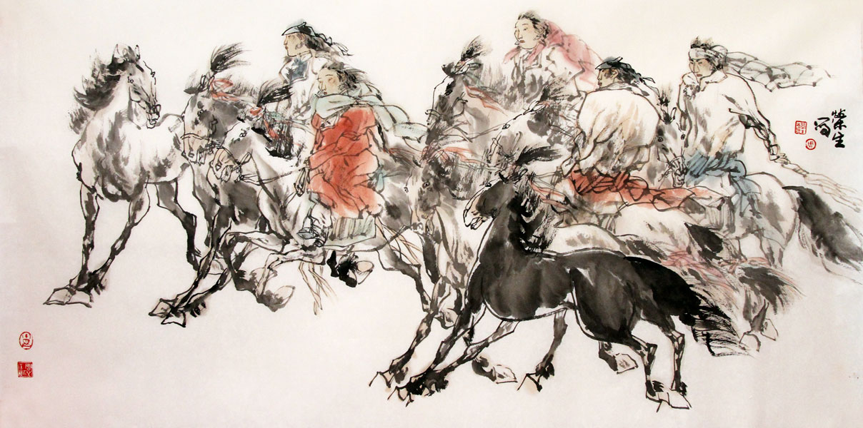 周荣生国画作品,尺寸为139*69