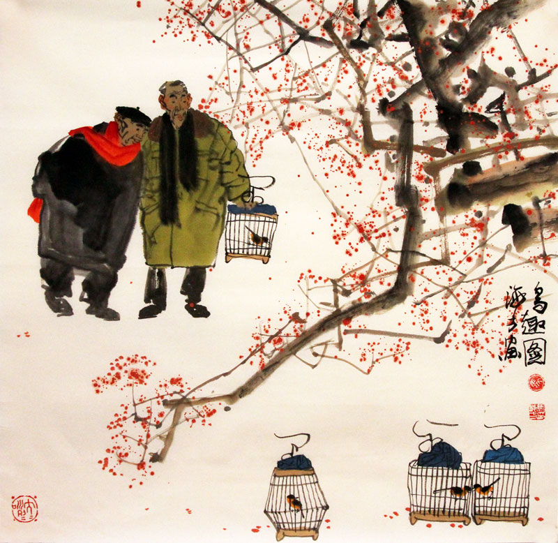 马海方国画作品,尺寸为68*67.5