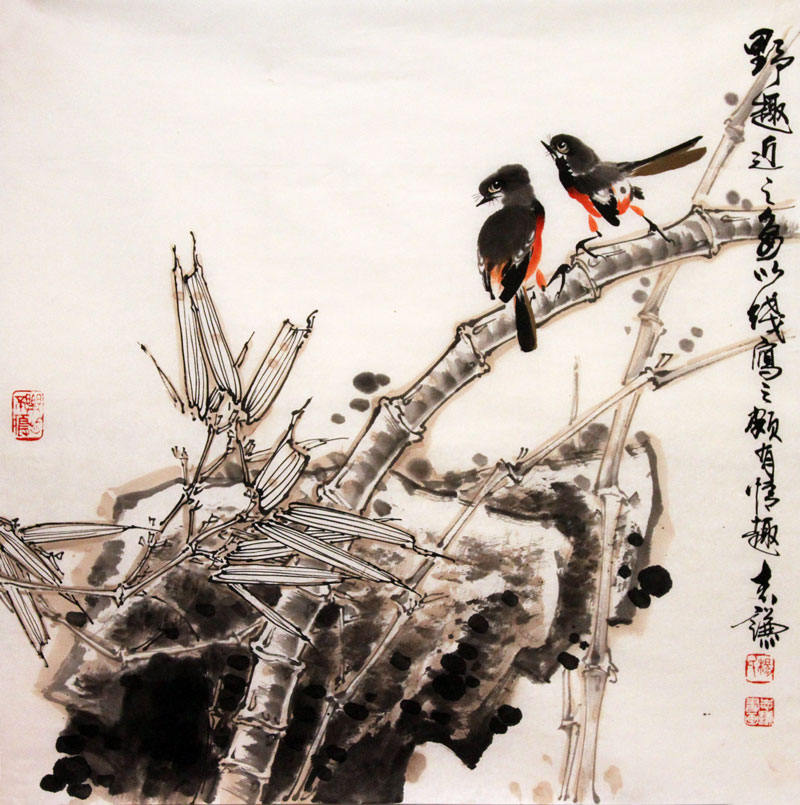 杨志谦国画作品,尺寸为69.5*68.5