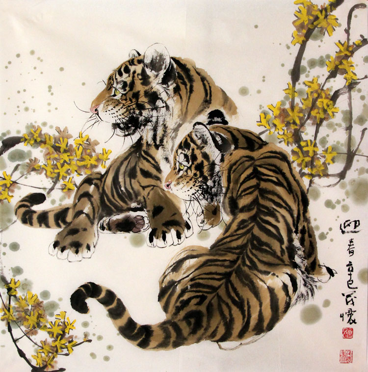田茂怀国画作品,尺寸为69*68.5