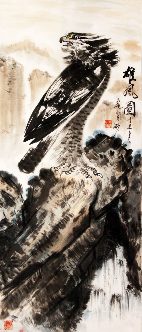 赵半砂国画作品,尺寸为106*45.5