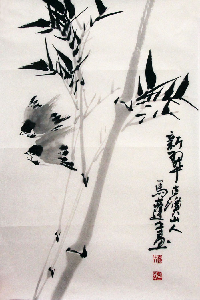 马蓬国画作品,尺寸为70.5*46