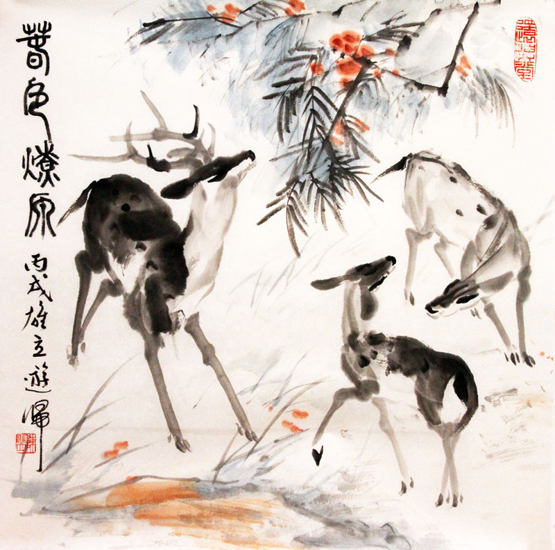 陈雄立国画作品,尺寸为68.5*69