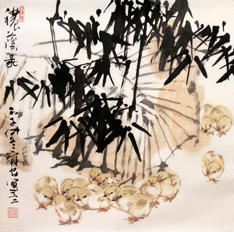 赵宁安国画作品,尺寸为69*68.5