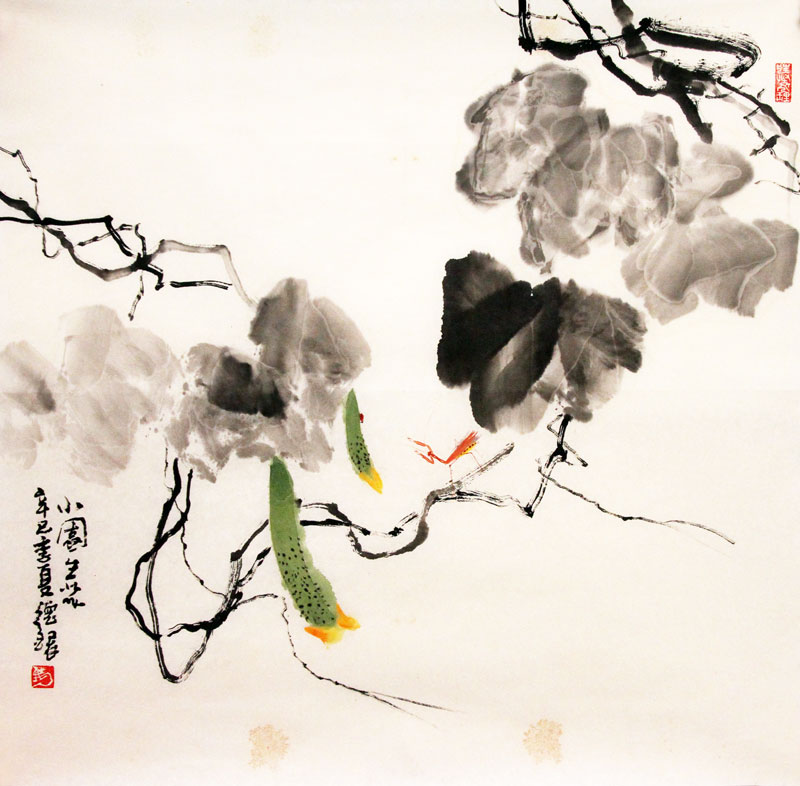万德银国画作品,尺寸为69*69.5
