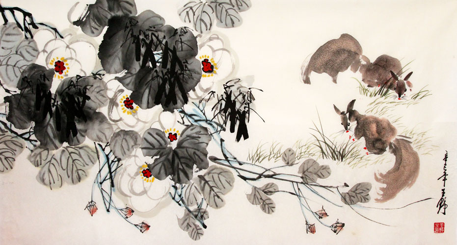 王野国画作品,尺寸为131*70.5