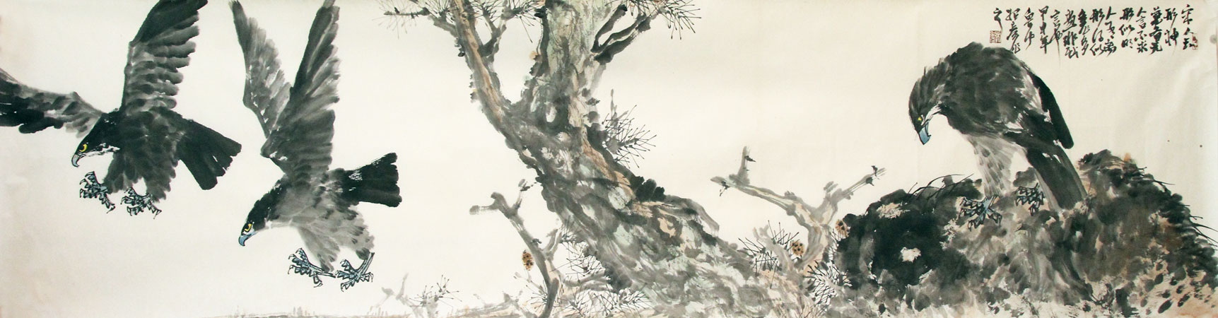 常绍彦国画作品,尺寸为249*62
