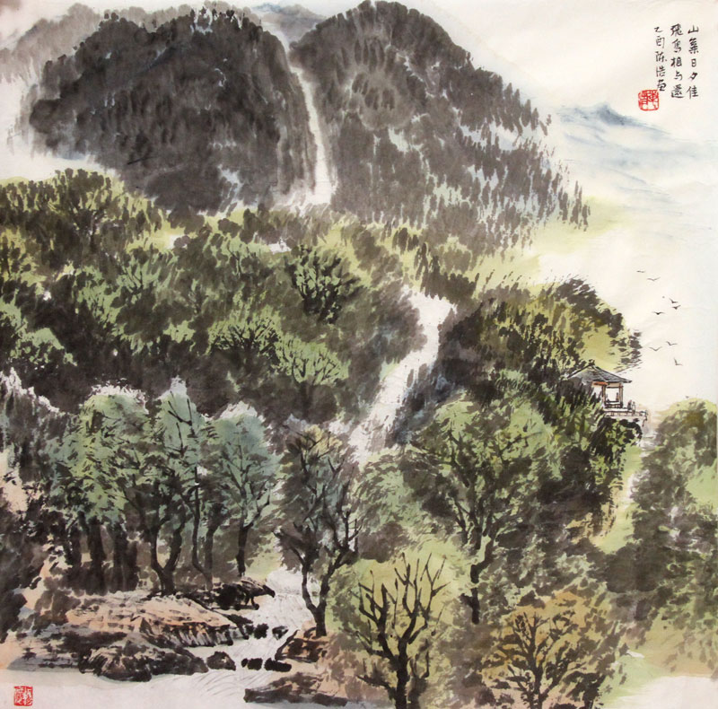 陈浩国画作品,尺寸为70*68.5