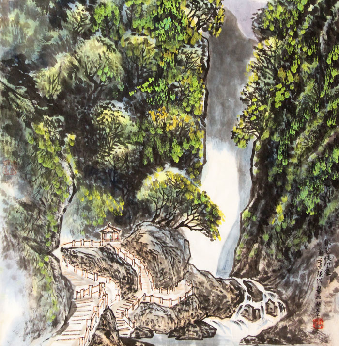 陈浩国画作品,尺寸为70*68.5