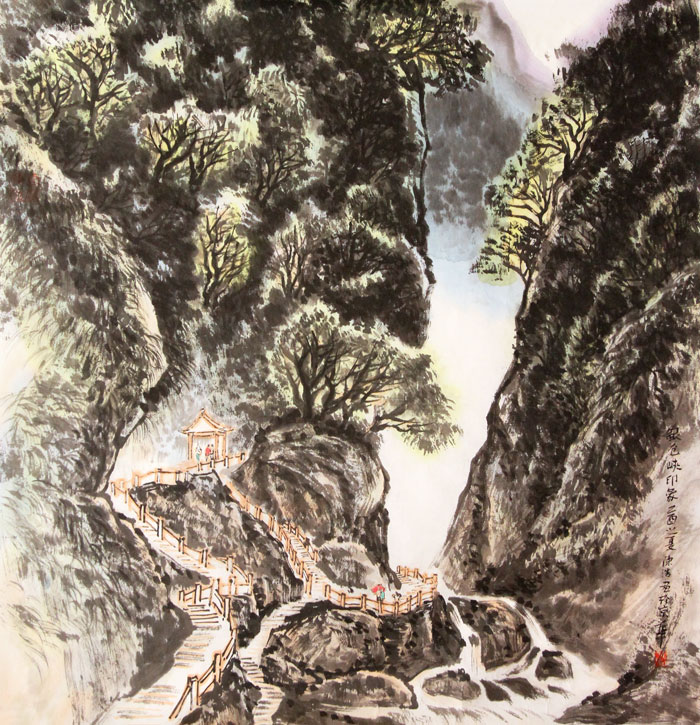 陈浩国画作品,尺寸为70*68.5