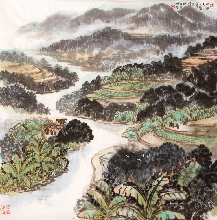 陈浩国画作品,尺寸为70*68.5