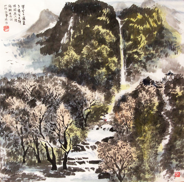 陈浩国画作品,尺寸为70*68.5