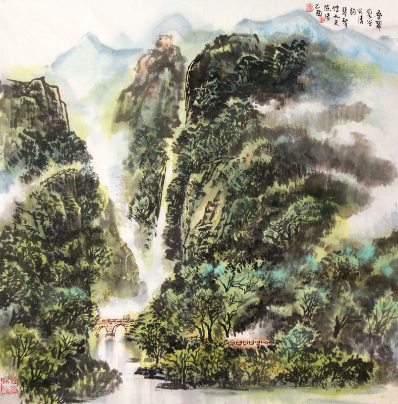 陈浩国画作品,尺寸为70*68.5