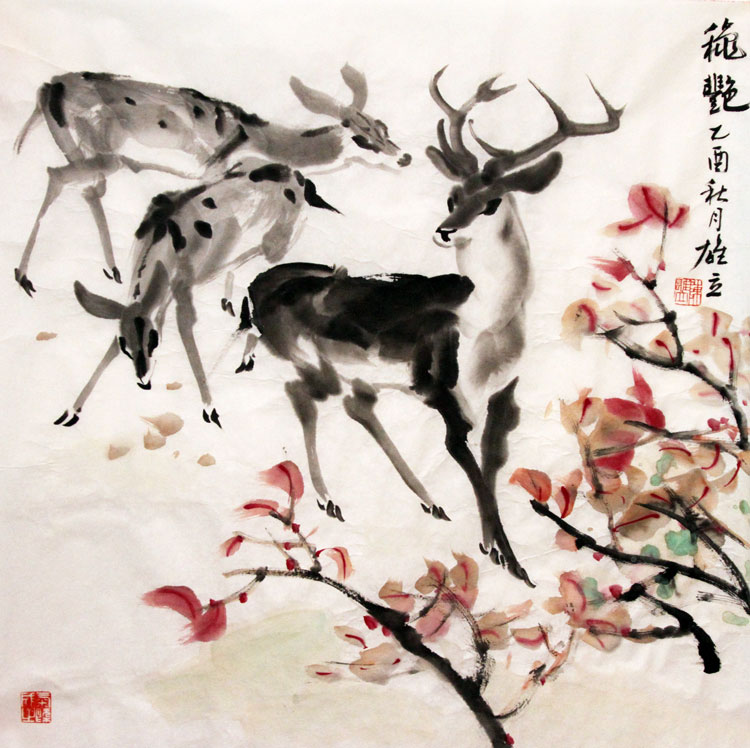 陈雄立国画作品,尺寸为68.5*69