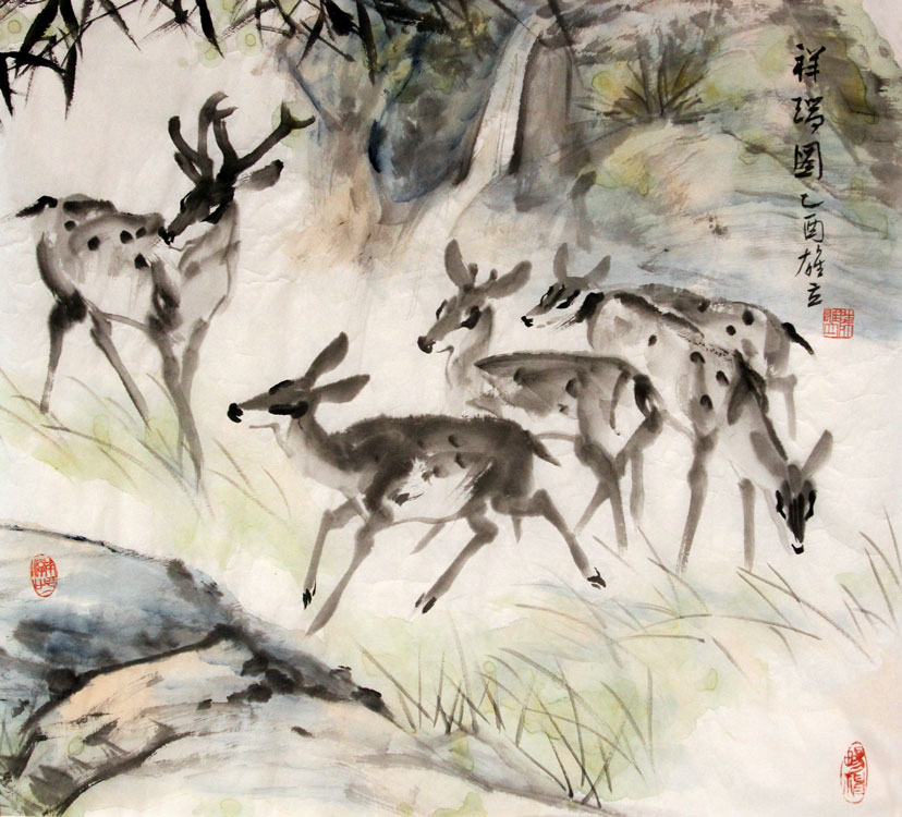 陈雄立国画作品,尺寸为68.5*69