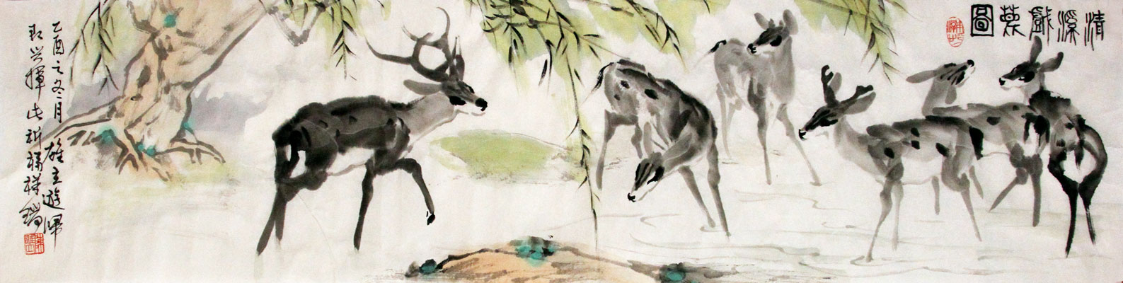 陈雄立国画作品,尺寸为136.5*34.5
