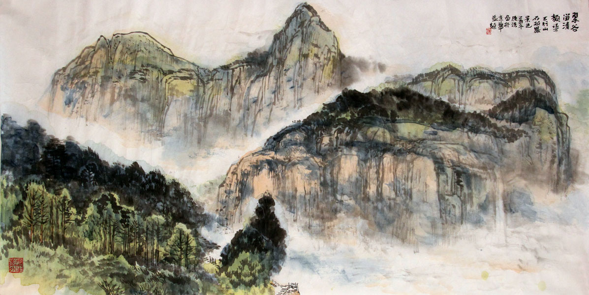 陈浩国画作品,尺寸为137.5*69