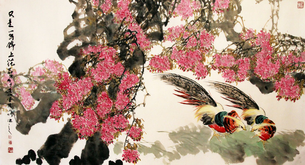 王小竹国画作品,尺寸为178*94.5