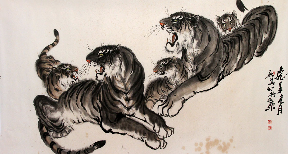 马新华国画作品,尺寸为177*95