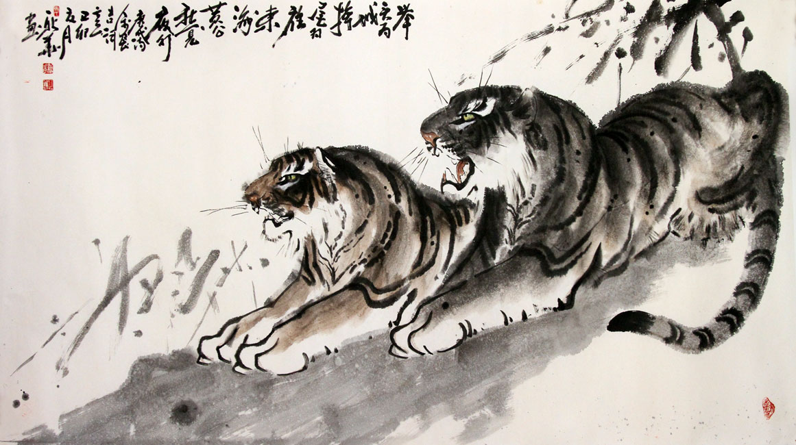 马新华国画作品,尺寸为178*94