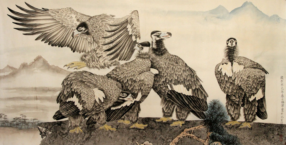 徐美琴国画作品,尺寸为177*90