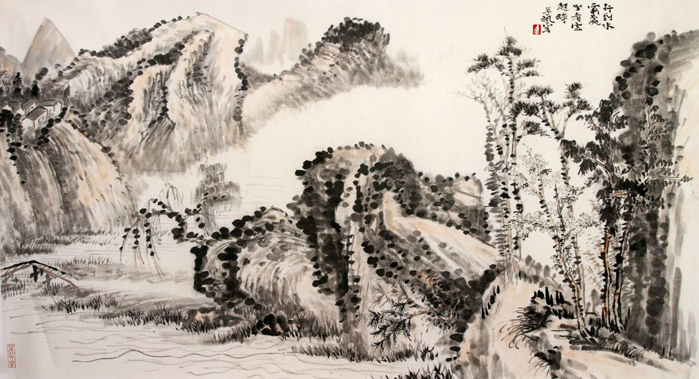 宋子枫（宋唯原）国画作品,尺寸为178*94.5