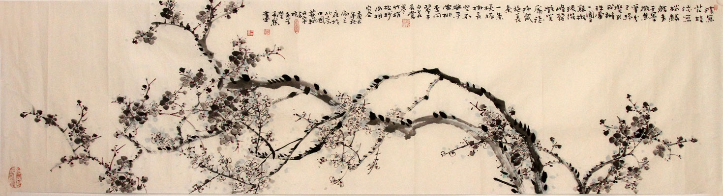 尹默国画作品,尺寸为180*48.5