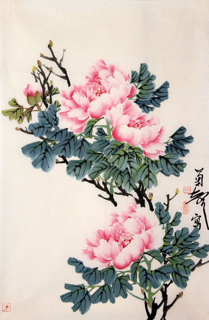韩菊生国画作品,尺寸为69*45