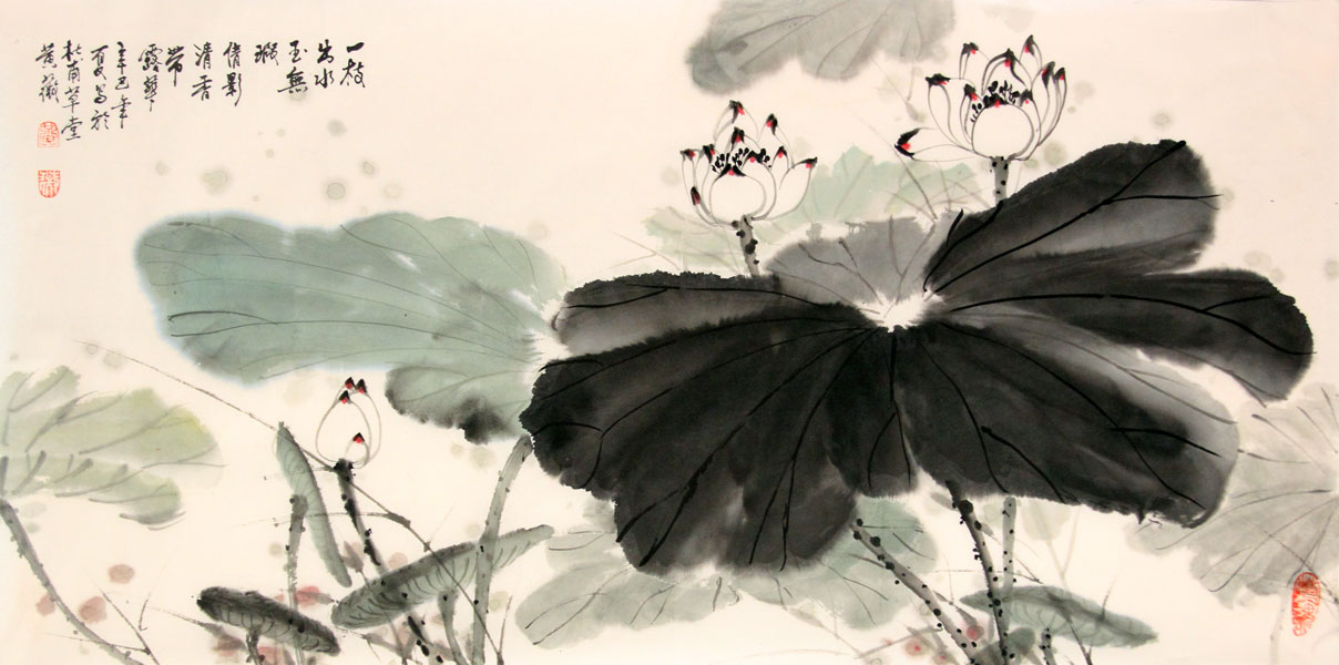 黄瑞珍国画作品,尺寸为100*50