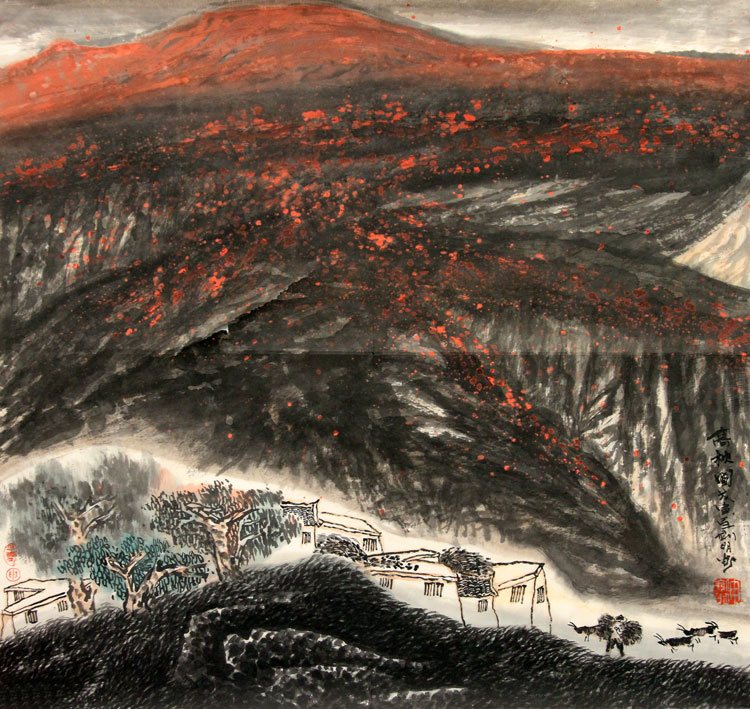 申俭明国画作品,尺寸为69*67.5