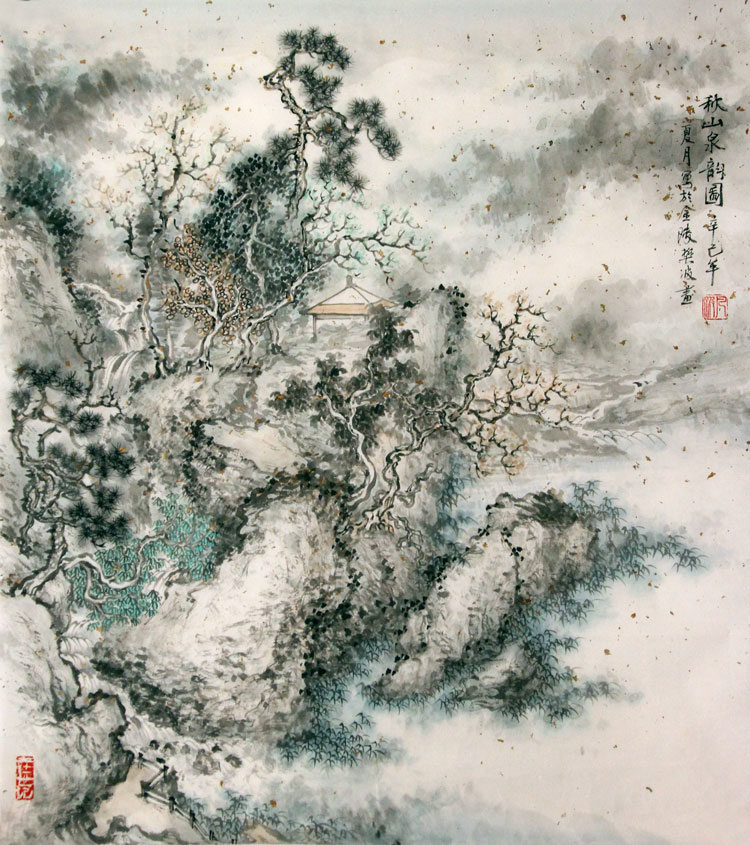 樊波国画作品,尺寸为67.5*66.5