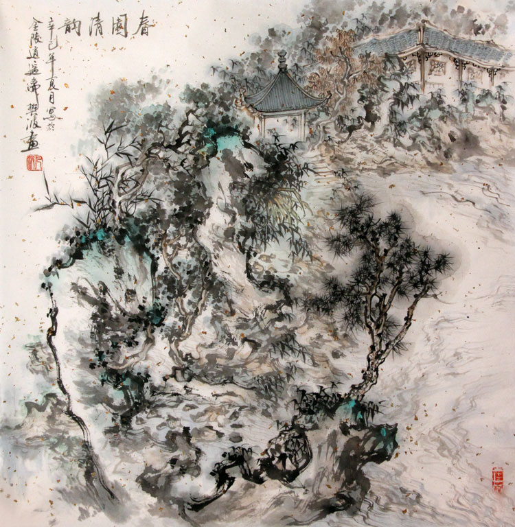 樊波国画作品,尺寸为67*67
