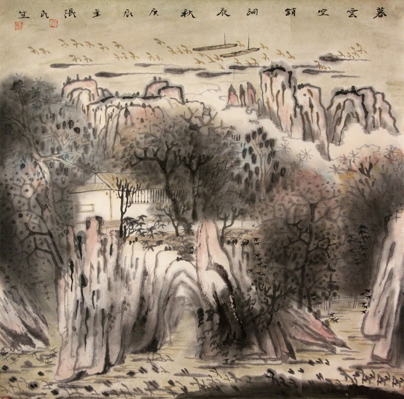 张民生国画作品,尺寸为69*70