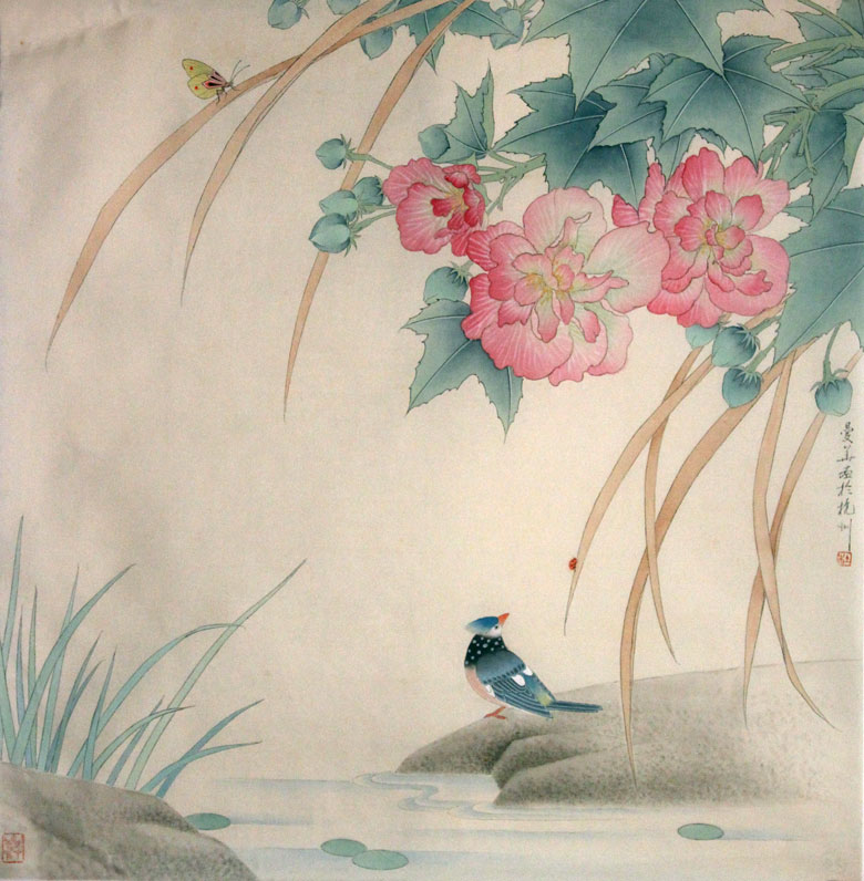 杜曼华国画作品,尺寸为60.5*60