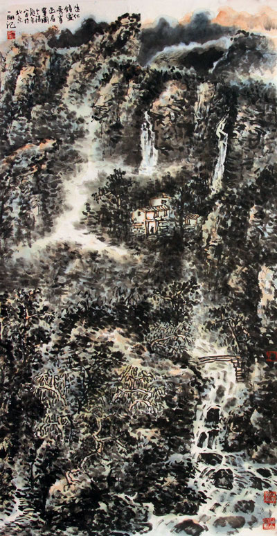王一明国画作品,尺寸为136.5*68.5