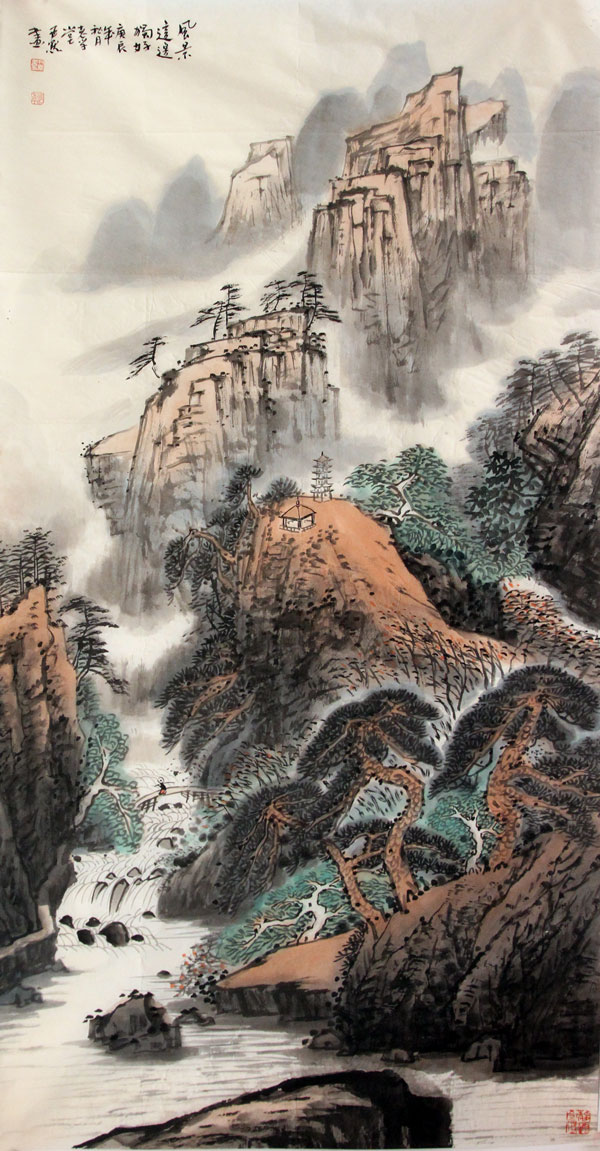 尹默国画作品,尺寸为137*70