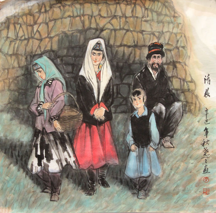 李尧天国画作品,尺寸为68*68.5